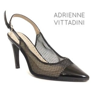 Mesh Patent Leather Slingbacks EUC